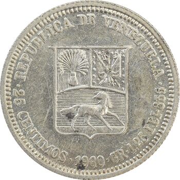 سکه 25 سنتیمو 1960 - MS63 - ونزوئلا