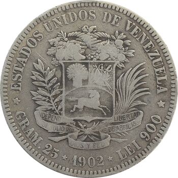 سکه 5 بولیوار 1902 - VF30 - ونزوئلا