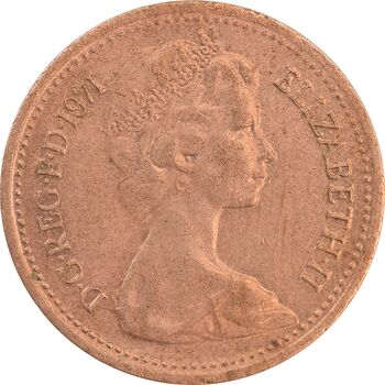 سکه 1 پنی 1971 الیزابت دوم - AU58 - انگلستان