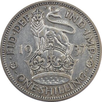 سکه 1 شیلینگ 1937 جرج ششم - تیپ 1 - AU55 - انگلستان