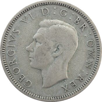 سکه 1 شیلینگ 1937 جرج ششم - تیپ 2 - EF40 - انگلستان