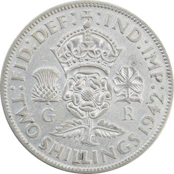 سکه 2 شیلینگ 1942 جرج ششم - EF40 - انگلستان
