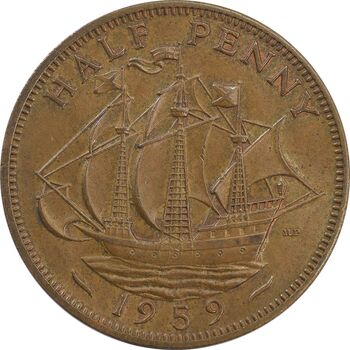 سکه 1/2 پنی 1959 الیزابت دوم - AU50 - انگلستان