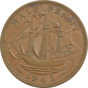 سکه 1/2 پنی 1962 الیزابت دوم - EF45 - انگلستان