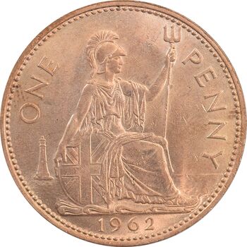 سکه 1 پنی 1962 الیزابت دوم - MS62 - انگلستان