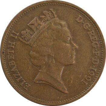 سکه 2 پنس 1991 الیزابت دوم - EF40 - انگلستان