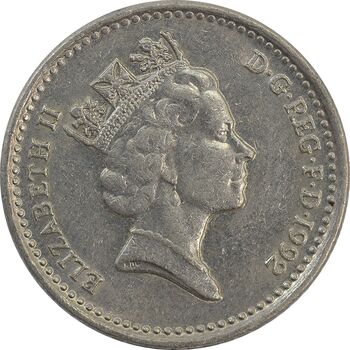 سکه 5 پنس 1992 الیزابت دوم - AU55 - انگلستان