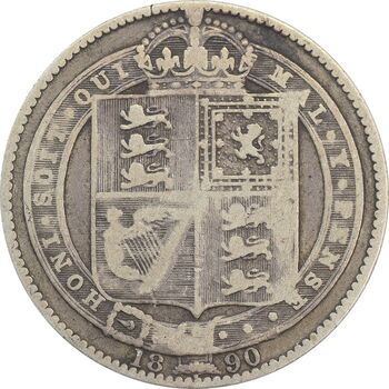 سکه 1 شیلینگ 1890 ویکتوریا - VF30 - انگلستان