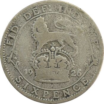سکه 6 پنس 1926 جرج پنجم - VF20 - انگلستان