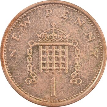 سکه 1 پنی 1976 الیزابت دوم - MS63 - انگلستان