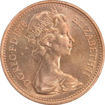 سکه 1 پنی 1976 الیزابت دوم - MS62 - انگلستان
