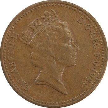 سکه 1 پنی 1988 الیزابت دوم - EF45 - انگلستان
