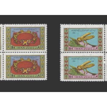 تمبر سالگرد ازدواج شاه و فرح دیبا 1353 - محمدرضا شاه