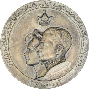 مدال یادبود تاجگذاری 1346 - چوگان - AU50 - محمد رضا شاه