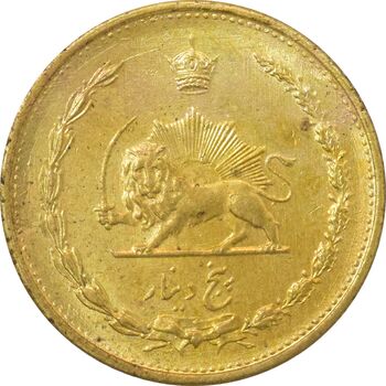 سکه 5 دینار 1319 برنز - MS63 - رضا شاه