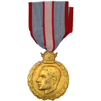 مدال یادبود 28 مرداد 1332 (با روبان) - AU - محمدرضا شاه