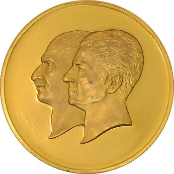 مدال برنز سایز 40 گرمی بانک ملی (نمونه) - PF62 - محمد رضا شاه