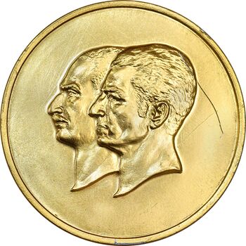 مدال یادبود سایز 40 گرمی بانک ملی (نمونه) - AU - محمد رضا شاه