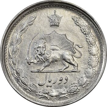 سکه 2 ریال 2535 - 253 ارور تاریخ - MS62 - محمد رضا شاه
