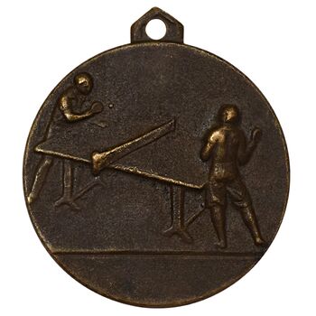 مدال آویز ورزشی برنز پینگ پنگ - EF45 - محمد رضا شاه