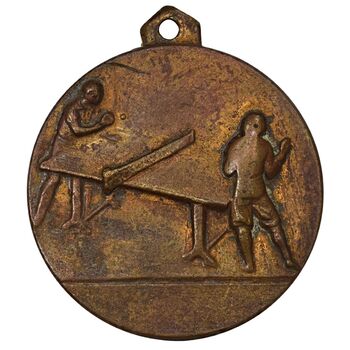 مدال آویز ورزشی برنز پینگ پنگ - VF35 - محمد رضا شاه