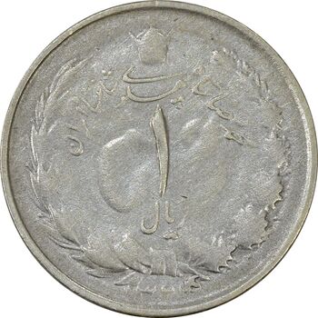 سکه 1 ریال 1324/3 سورشارژ تاریخ - VF30 - محمد رضا شاه