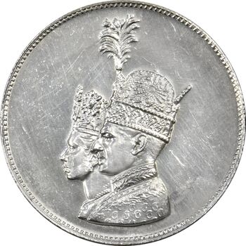 مدال نقره جشن تاجگذاری 1346 - EF45 - محمد رضا شاه