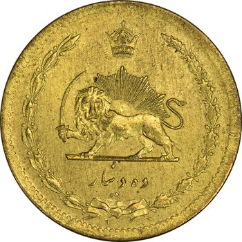 سکه 10 دینار 1317 برنز - MS61 - رضا شاه