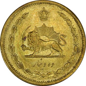 سکه 10 دینار 1319 برنز - MS62 - رضا شاه