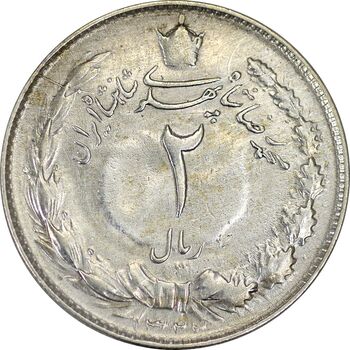 سکه 2 ریال 1322 - EF40 - محمد رضا شاه