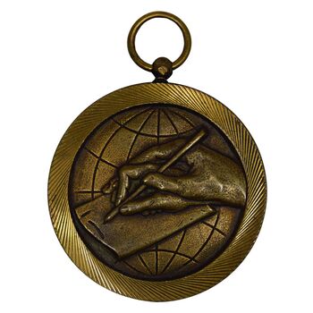 مدال برنز سواد آموزی (نازک) - AU - محمد رضا شاه