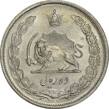 سکه 10 ریال 1323 - MS62 - محمد رضا شاه