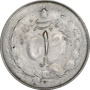 سکه 1 ریال 1323 نقره - AU58 - محمد رضا شاه