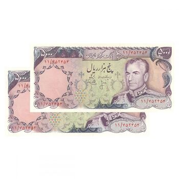 اسکناس 5000 ریال (انصاری - یگانه) - محمد رضا شاه