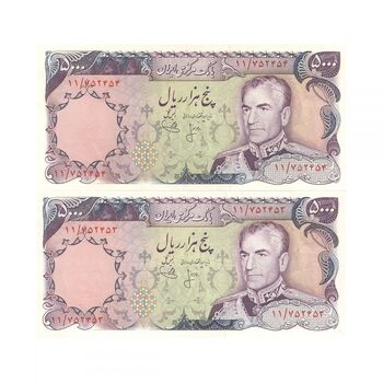 اسکناس 5000 ریال (انصاری - یگانه) - محمد رضا شاه
