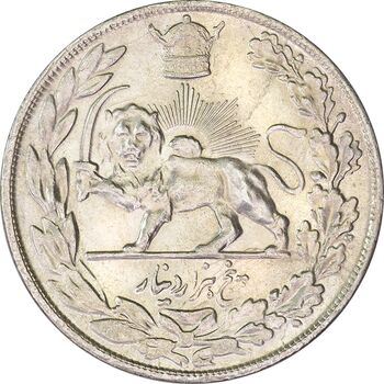 سکه 5000 دینار 1308 تصویری - MS62 - رضا شاه