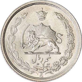 سکه نیم ریال 1313 - 3 تاریخ متوسط - MS64 - رضا شاه