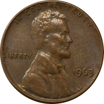 سکه 1 سنت 1963 لینکلن - EF45 - آمریکا