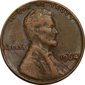 سکه 1 سنت 1964 لینکلن - EF45 - آمریکا