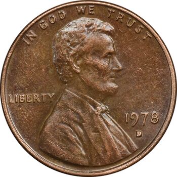 سکه 1 سنت 1978D لینکلن - AU50 - آمریکا
