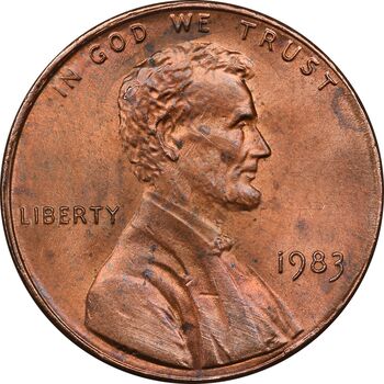 سکه 1 سنت 1983 لینکلن - MS63 - آمریکا