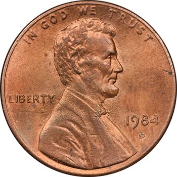 سکه 1 سنت 1984D لینکلن - MS63 - آمریکا