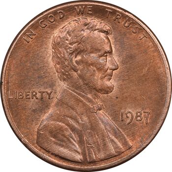 سکه 1 سنت 1987 لینکلن - MS62 - آمریکا