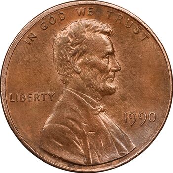 سکه 1 سنت 1990 لینکلن - MS63 - آمریکا
