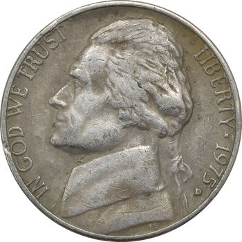 سکه 5 سنت 1975 جفرسون - EF45 - آمریکا
