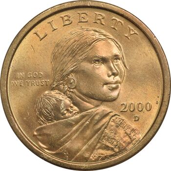سکه یک دلار 2000D ساکاگاوا (دختر سرخپوست) - MS62 - آمریکا