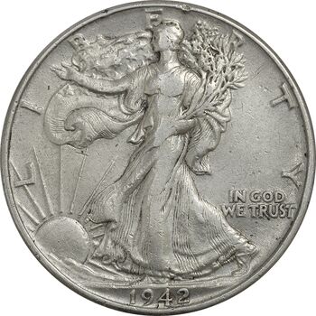 سکه نیم دلار 1942 نماد آزادی - EF45 - آمریکا