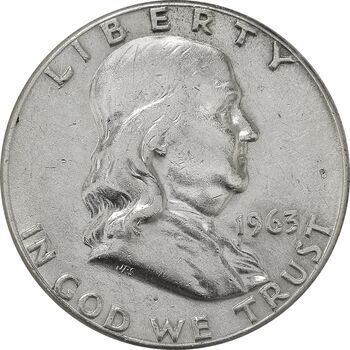 سکه نیم دلار 1963 فرانکلین - AU55 - آمریکا