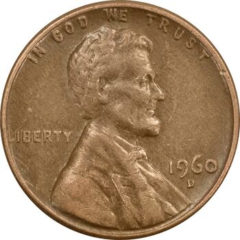 سکه 1 سنت 1960D لینکلن - EF45 - آمریکا