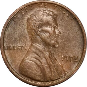 سکه 1 سنت 1972 لینکلن - AU55 - آمریکا